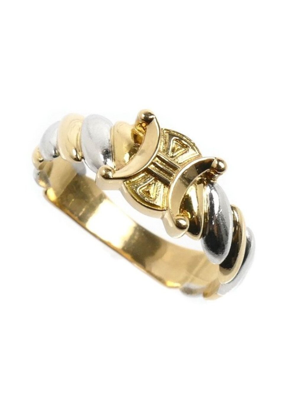 Celine 18k Yellow Gold Platinum Macadam Ring